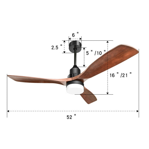 Misty Valley 52in. Ceiling Fan Light With 6 Speed Remote Reversible Energy-saving DC Motor