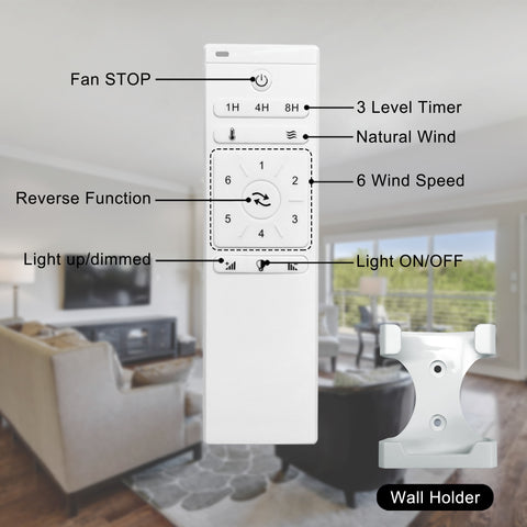 Misty Valley 52in. Ceiling Fan Light With 6 Speed Remote Reversible Energy-saving DC Motor