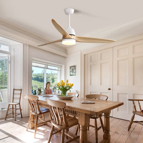 Misty Valley 56in. Modern White Ceiling Fan Light With 6 Speed Remote Energy-saving DC Motor