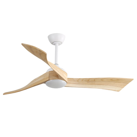 Misty Valley 52in. Modern Matt White Ceiling Fan with Light, Energy-saving,Remote Control,DC Motor