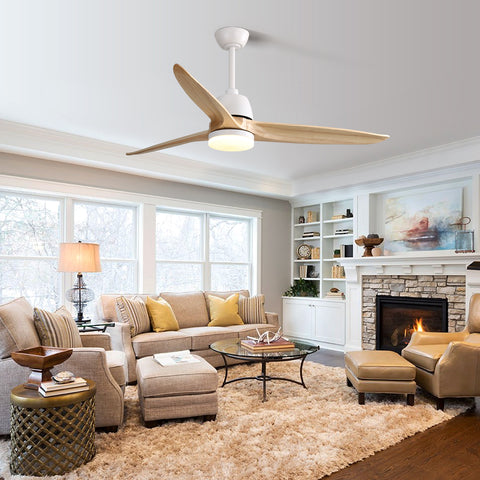 Misty Valley 56in. Modern White Ceiling Fan Light With 6 Speed Remote Energy-saving DC Motor