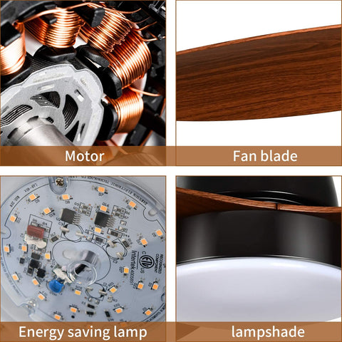 Misty Valley 52in. Ceiling Fan with LED Light, Remote Control Ceiling Fan for Living Room,Bedroom