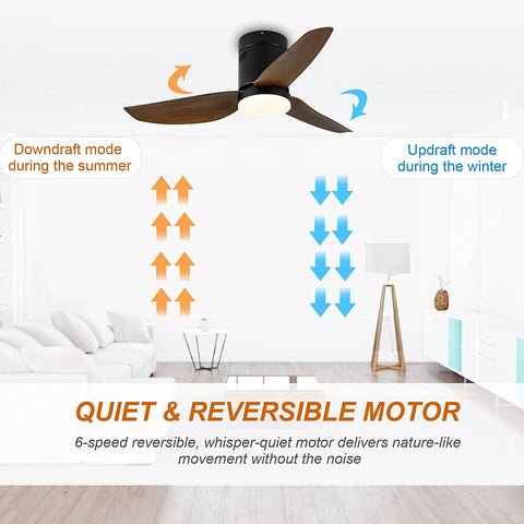 Misty Valley Simple Deluxe 40in. Ceiling Fan with LED Light and Remote Control, 6-Speed Modes, 2 Rotating Modes , Timer