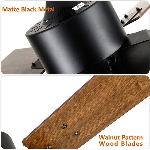 Misty Valley 44in. Modern Ceiling Fan with LED Light and Remote Control, 6-Speed Modes, Timer