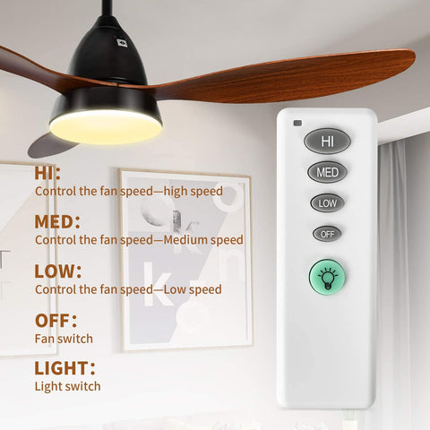 Misty Valley 52in. Ceiling Fan with LED Light, Remote Control Ceiling Fan for Living Room,Bedroom