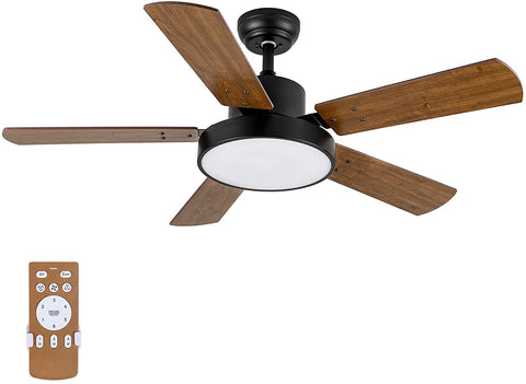 Misty Valley 44in. Modern Ceiling Fan with LED Light and Remote Control, 6-Speed Modes, Timer