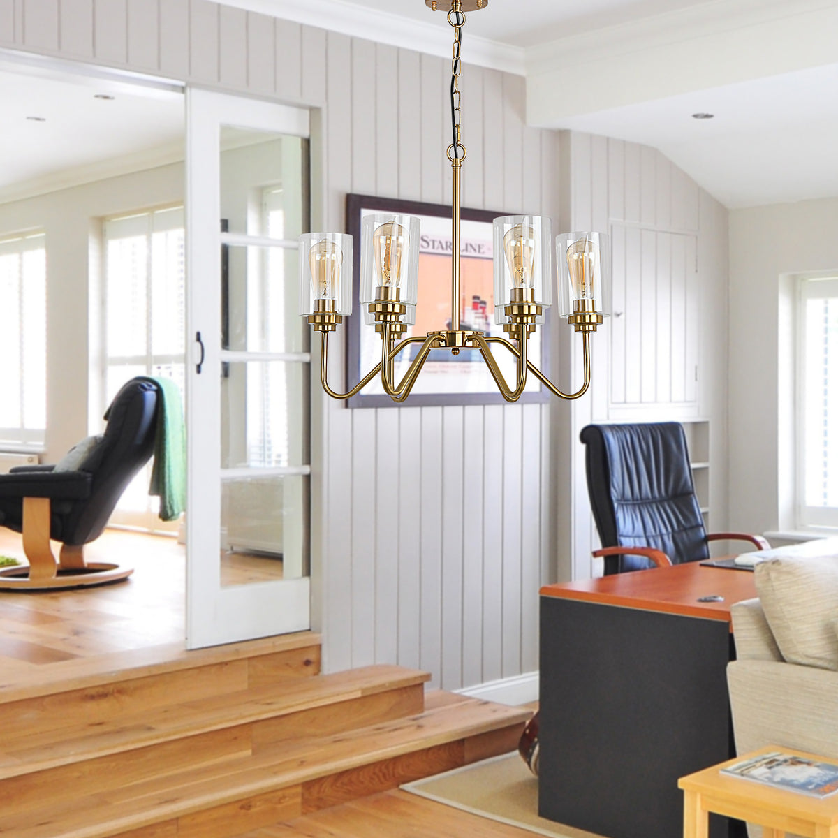 Misty Valley Iron Golden 6-Light Modern Classic Chandelier