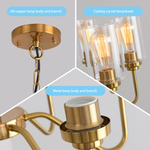 Misty Valley Iron Golden 6-Light Modern Classic Chandelier