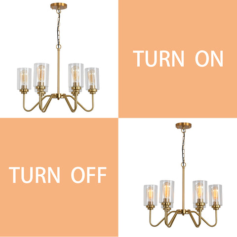 Misty Valley Iron Golden 6-Light Modern Classic Chandelier