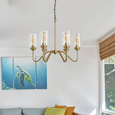 Misty Valley Iron Golden 6-Light Modern Classic Chandelier