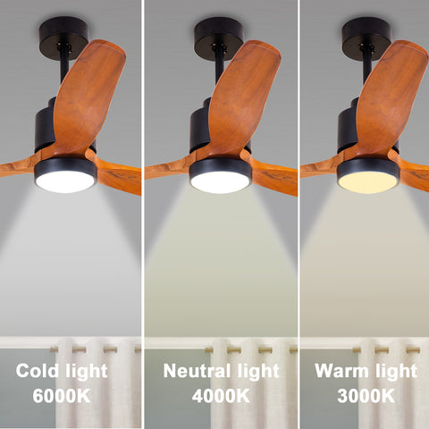 Misty Valley 52in. Solid Wood Modern Ceiling Fans with Light,Outdoor Ceiling Fan for Patios, 6 Speeds Ceiling Fan for Living,Bedroom