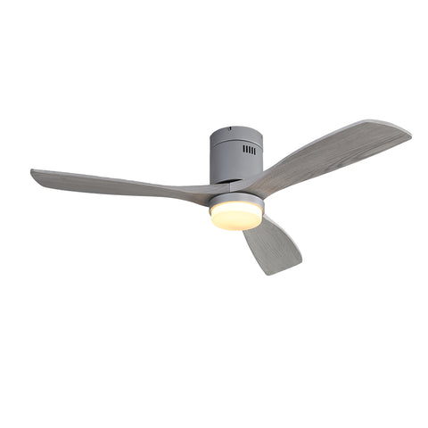 Misty Valley Low Profile Ceiling Fan With Lights 3 Carved Wood Fan Blade Noiseless Reversible Motor Remote Control With Light