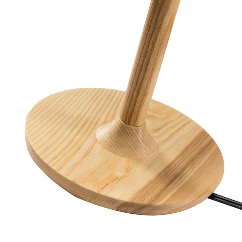 Misty Valley Solid Wood 21.3" Table Lamp with In-line Switch Control and Grass Made-Up Lampshade