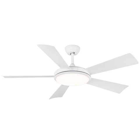 Misty Valley 52in. integrated LED Indoor Modern Quiet White Ceiling Fan with Light,Reversible Blade