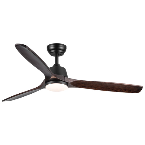 Misty Valley 52in. Modern Solid Wood Integrated LED Ceiling Fan with 6-Speed Reversible Blades