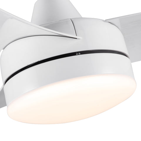 Misty Valley 42in. Integrated LED Modern White Ceiling Fan with Light, Silent Remote Control Ceiling Fan