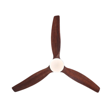 Misty Valley 52in. LED Modern Brown Solid Wood Low Profile Ceiling Fan with Light
