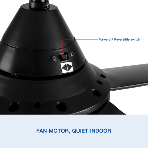 Misty Valley 48in. Integrated LED  Modern Black Ceiling Fan with Light,Remote Control