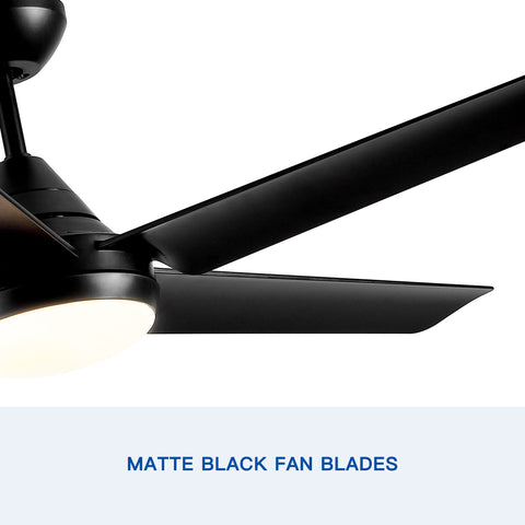 Misty Valley 48in. Integrated LED  Modern Black Ceiling Fan with Light,Remote Control