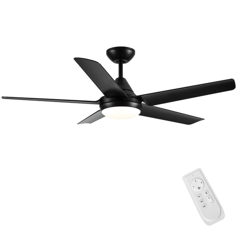 Misty Valley 48in. Integrated LED  Modern Black Ceiling Fan with Light,Remote Control