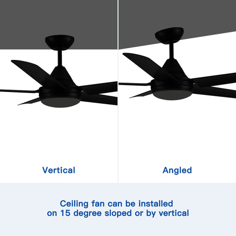 Misty Valley 48in. Integrated LED  Modern Black Ceiling Fan with Light,Remote Control