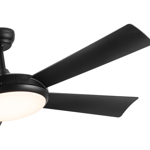 Misty Valley 52in. Modern Black LED Ceiling Fan With Light, 6-Speed and Remote Control