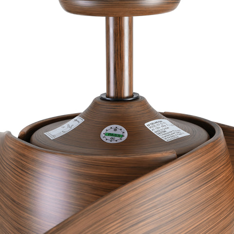 Misty Valley 52in. Integrated LED Modern Brown Ceiling Fan with Light, Wood Grain Blade
