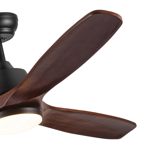 Misty Valley 52in. Modern Solid Wood Integrated LED Ceiling Fan with 6-Speed Reversible Blades