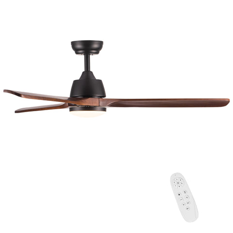 Misty Valley 52in. Modern Solid Wood Integrated LED Ceiling Fan with 6-Speed Reversible Blades