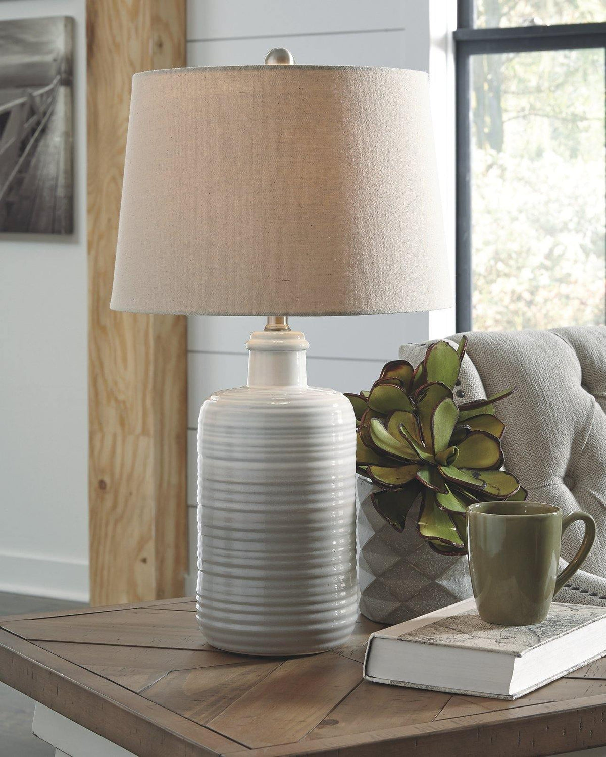 Misty Valley Marnina Taupe Casual Table Lamp (Set of 2)