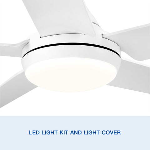 Misty Valley 48in. Integrated LED Modern White Ceiling Fan with 5 ABS Blade