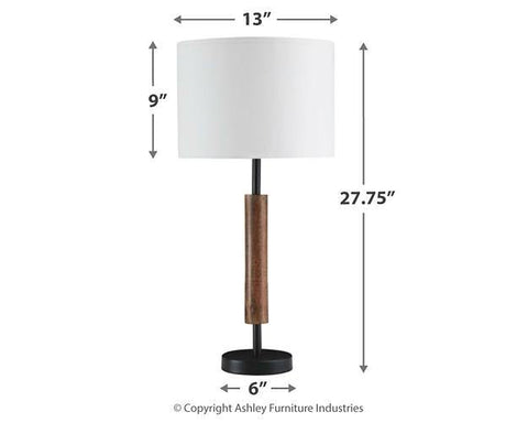 Misty Valley Maliny Black+Brown Contemporary Table Lamp (Set of 2)