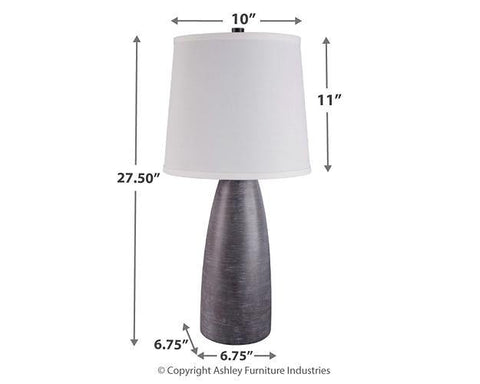 Misty Valley Shavontae Gray Contemporary Table Lamp (Set of 2)