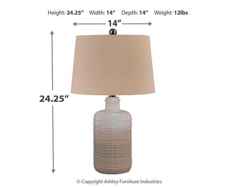 Misty Valley Marnina Taupe Casual Table Lamp (Set of 2)