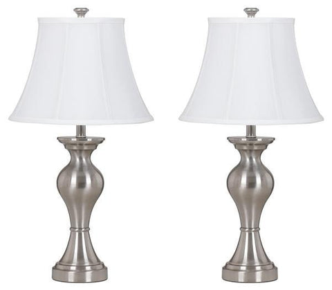 Misty Valley Rishona Brushed Silver Finish Casual Table Lamp (Set of 2)