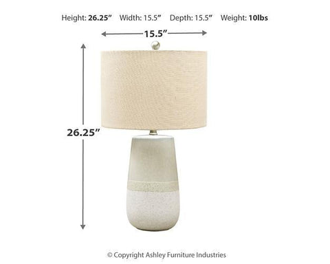 Misty Valley Shavon Beige+White Casual Table Lamp