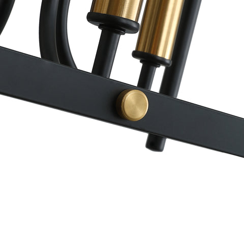 Misty Valley 8-Light Modern American rectangular metal black chandelier