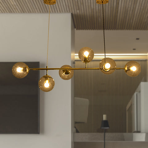 Misty Valley Modern American Branch Glass Lampshade Metal Chain Chandelier 6 bulbs