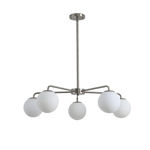 Misty Valley 5-Light Modern American Living Room Classic Golden Chandelier Glass Lampshade