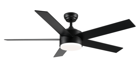 Misty Valley 52in. LED Modern Matte Black Reversible Ceiling Fan with Light,Remote Control Included