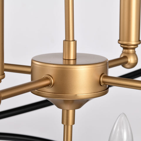 Misty Valley 8-Light Transitional Black Metal Chandelier Fixture,2-Tier-Candle Ceiling Light for Living Room, Bedroom, Dining Room，Dimmable，E12，W23.6*H55Transitional Gold/Matte Black Metal Chandelier,2-Tier-Candle Ceiling Light for Living Room, W23.6*H55