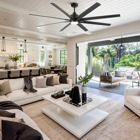 Misty Valley 72" Integrated LED Light Modern Black Ceiling Fan with Light, Remote Control Ceiling Fan