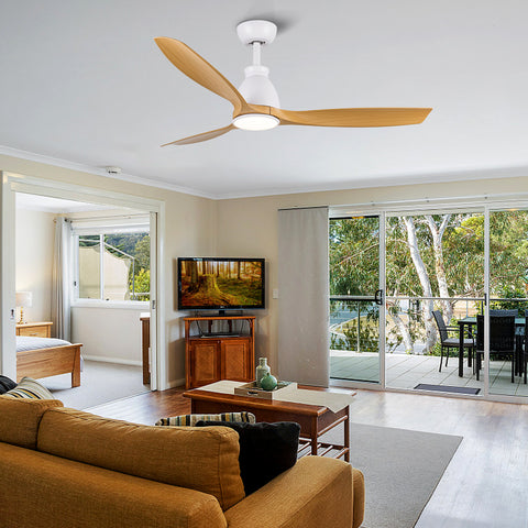 Misty Valley 52in. Integrated LED Burlywood Reversible Ceiling Fan with Light