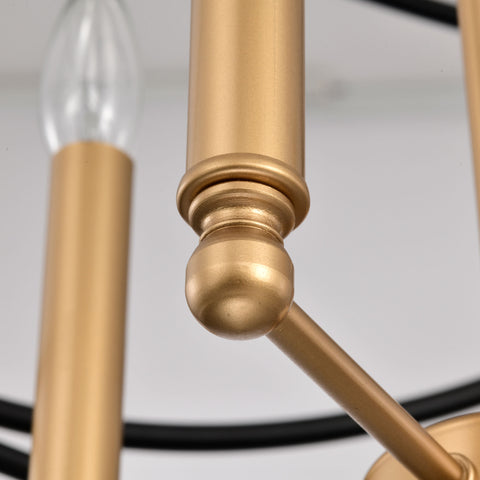 Misty Valley 8-Light Transitional Black Metal Chandelier Fixture,2-Tier-Candle Ceiling Light for Living Room, Bedroom, Dining Room，Dimmable，E12，W23.6*H55Transitional Gold/Matte Black Metal Chandelier,2-Tier-Candle Ceiling Light for Living Room, W23.6*H55