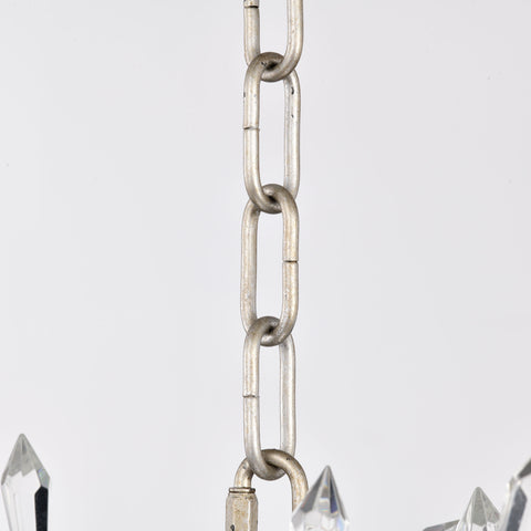Misty Valley 5-Light Transitional Crystal Chandelier Ceiling Light,Silver Pendant light Fixture for dining room, 36W * 13L *46H