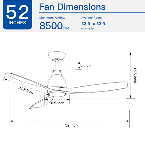 Misty Valley 52in. Integrated LED Burlywood Reversible Ceiling Fan with Light