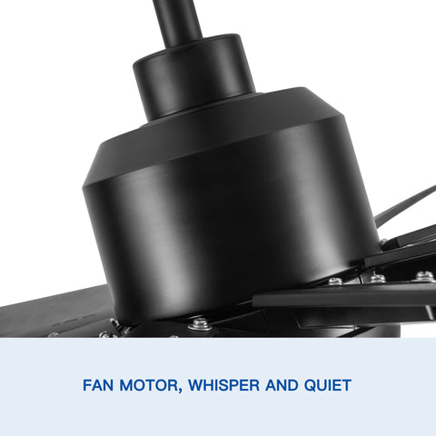 Misty Valley 72" Integrated LED Light Modern Black Ceiling Fan with Light, Remote Control Ceiling Fan