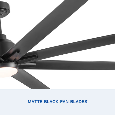 Misty Valley 72" Integrated LED Light Modern Black Ceiling Fan with Light, Remote Control Ceiling Fan