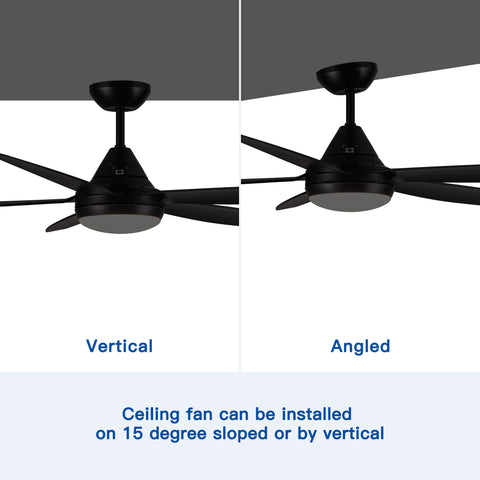 Misty Valley 56in. Integrated LED Indoor  Modern Black Ceiling Fan with Light,  5 ABS Blade