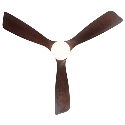 Misty Valley Integrated LED Modern Semi-Flush Ceiling Fan with Light,Solid Wood Blade